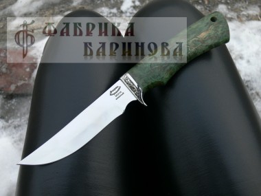 Нож Рысь-1 (сталь 95х18) ст. карельская береза, мельхиор. &mdash; Фабрика Баринова