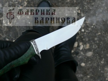 Нож Рысь-1 (сталь 95х18) ст. карельская береза, мельхиор. &mdash; Фабрика Баринова