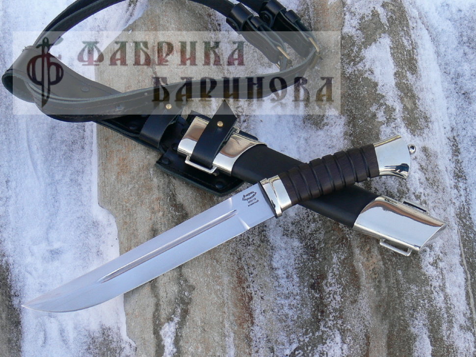 Нож Пластунский/ сталь 95х18/ г/л. мельхиор. фото 1 &mdash; Фабрика Баринова
