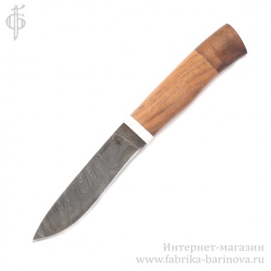 Нож Косач (сталь дамаск) рукоять орех. &mdash; Фабрика Баринова
