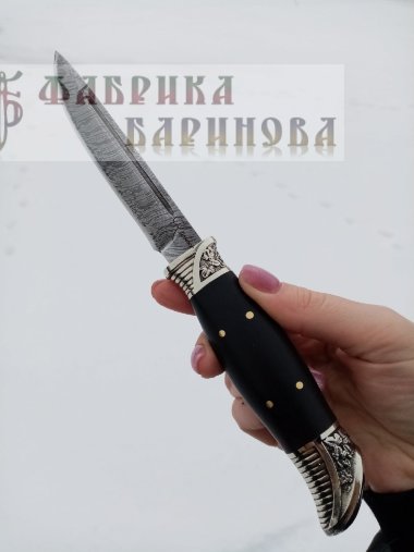 Финка НКВД, сталь дамаск, мельхиор, граб. &mdash; Фабрика Баринова