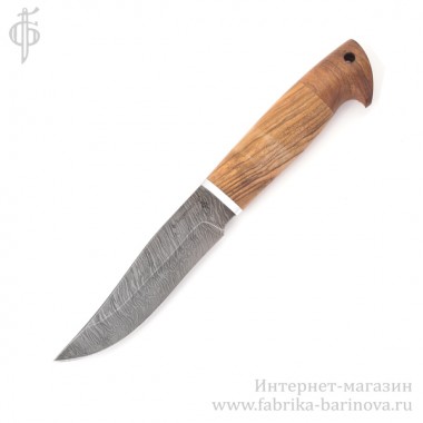 Нож Барс (сталь Дамаск) рукоять орех. &mdash; Фабрика Баринова