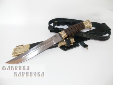 Нож Пластунский/ сталь 95Х18/ х/л. латунь &mdash; Фабрика Баринова