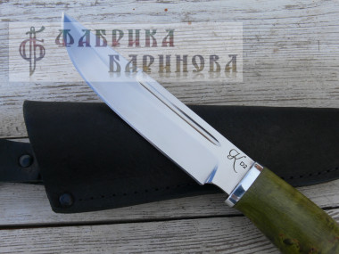 Нож Сокол-2 (Пуукко), сталь Д2, зеленый. &mdash; Фабрика Баринова