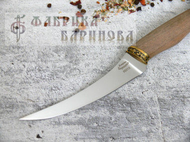 Нож стейковый Фин-1, сталь 65х13, орех &mdash; Фабрика Баринова
