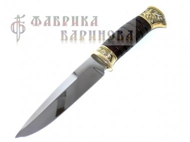 Нож Витязь (сталь 95Х18 кованый), рукоять венге, литье латунь. &mdash; Фабрика Баринова