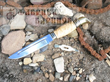 Нож Финка НКВД (сталь 95Х18), рукоять карельская береза, латунь. &mdash; Фабрика Баринова