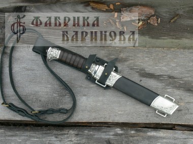 Нож Пластунский/ сталь Х12МФ/ х/л. мельхиор &mdash; Фабрика Баринова
