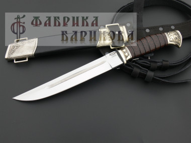 Нож Пластунский/ сталь Х12МФ/ х/л. мельхиор &mdash; Фабрика Баринова