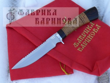 Нож Ерш (сталь 95х18), рукоять береста. &mdash; Фабрика Баринова