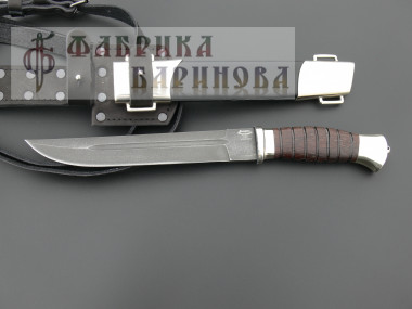 Нож Пластунский/ сталь ХВ5 алмазная/ г/л. мельхиор &mdash; Фабрика Баринова