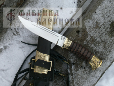 Нож Витязь-2 / 95х18 / х/л.латунь / в ножнах &mdash; Фабрика Баринова