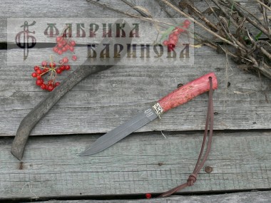 Нож Щука (сталь ХВ5, алмазная) п/литье, латунь. &mdash; Фабрика Баринова