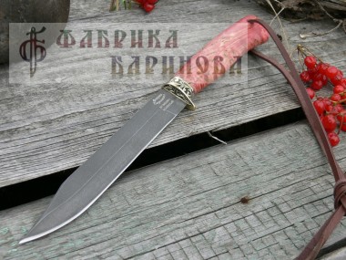 Нож Щука (сталь ХВ5, алмазная) п/литье, латунь. &mdash; Фабрика Баринова